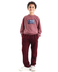Rare Ones Kids Kaye-B Maroon Cotton Blend Drawstring Closure Regular Fit Trackpant