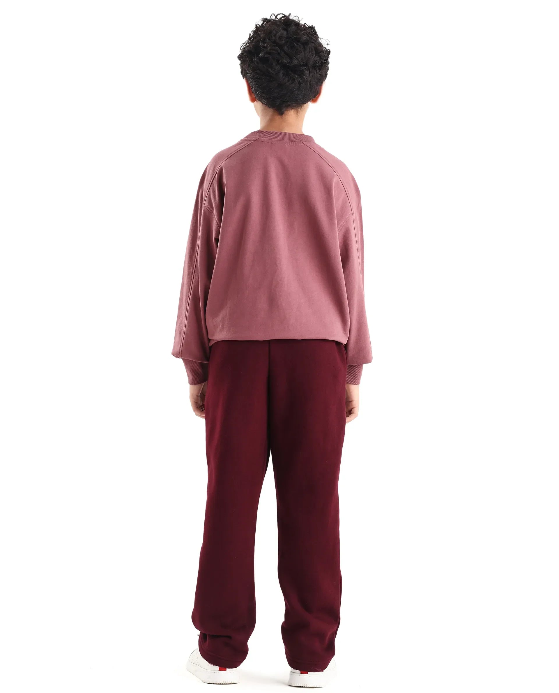 Rare Ones Kids Kaye-B Maroon Cotton Blend Drawstring Closure Regular Fit Trackpant