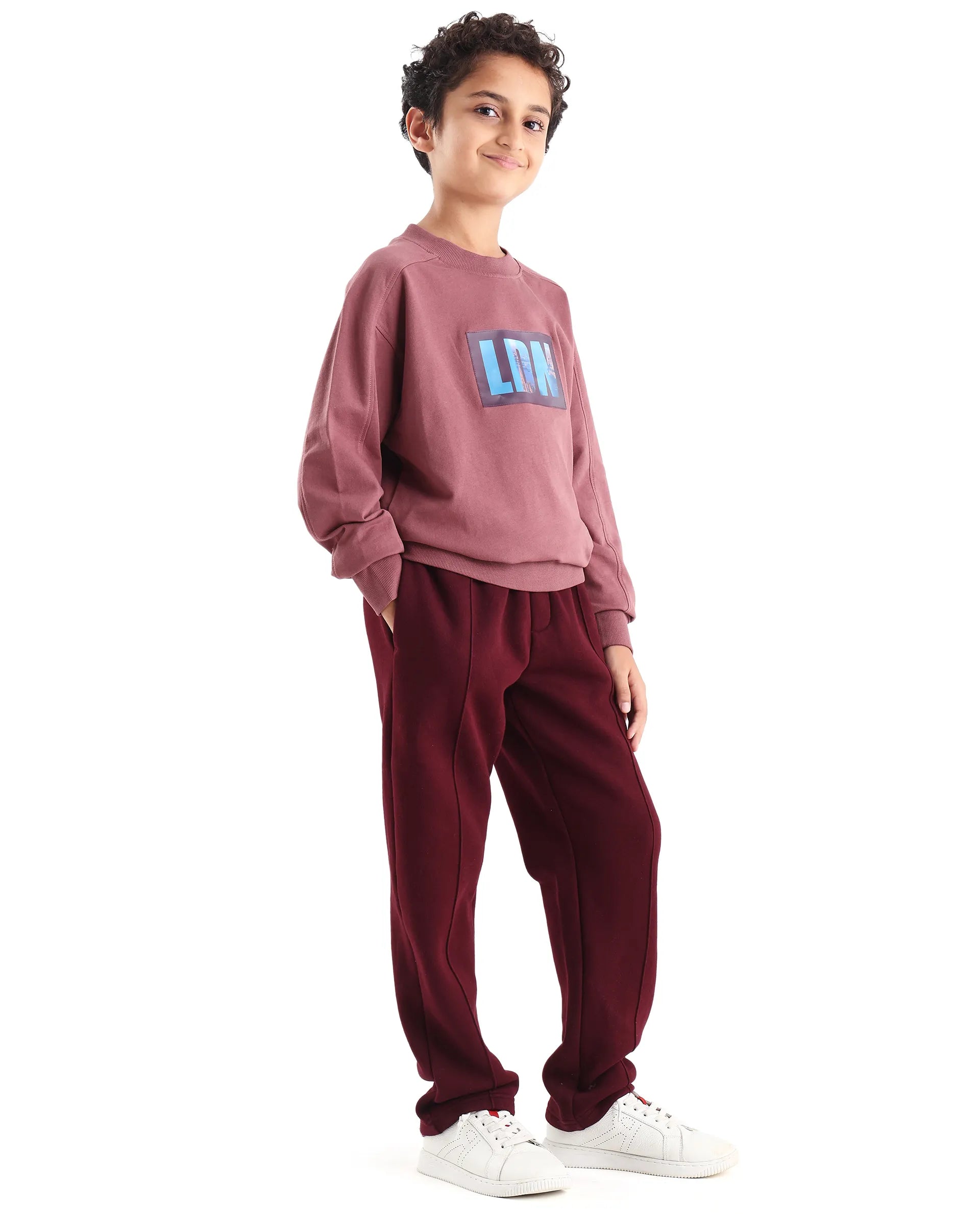 Rare Ones Kids Kaye-B Maroon Cotton Blend Drawstring Closure Regular Fit Trackpant