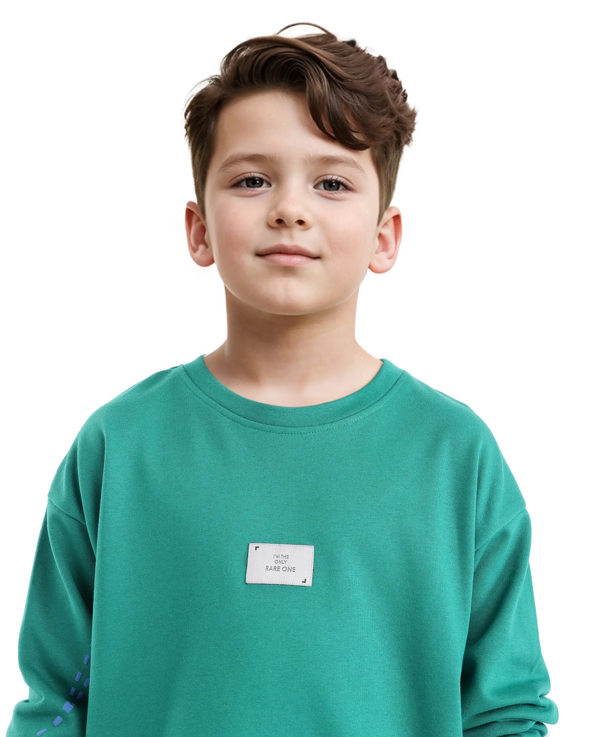 Rare Ones Kids Kole Green Cotton Poly Full Sleeve Hd Print Sweatshirt