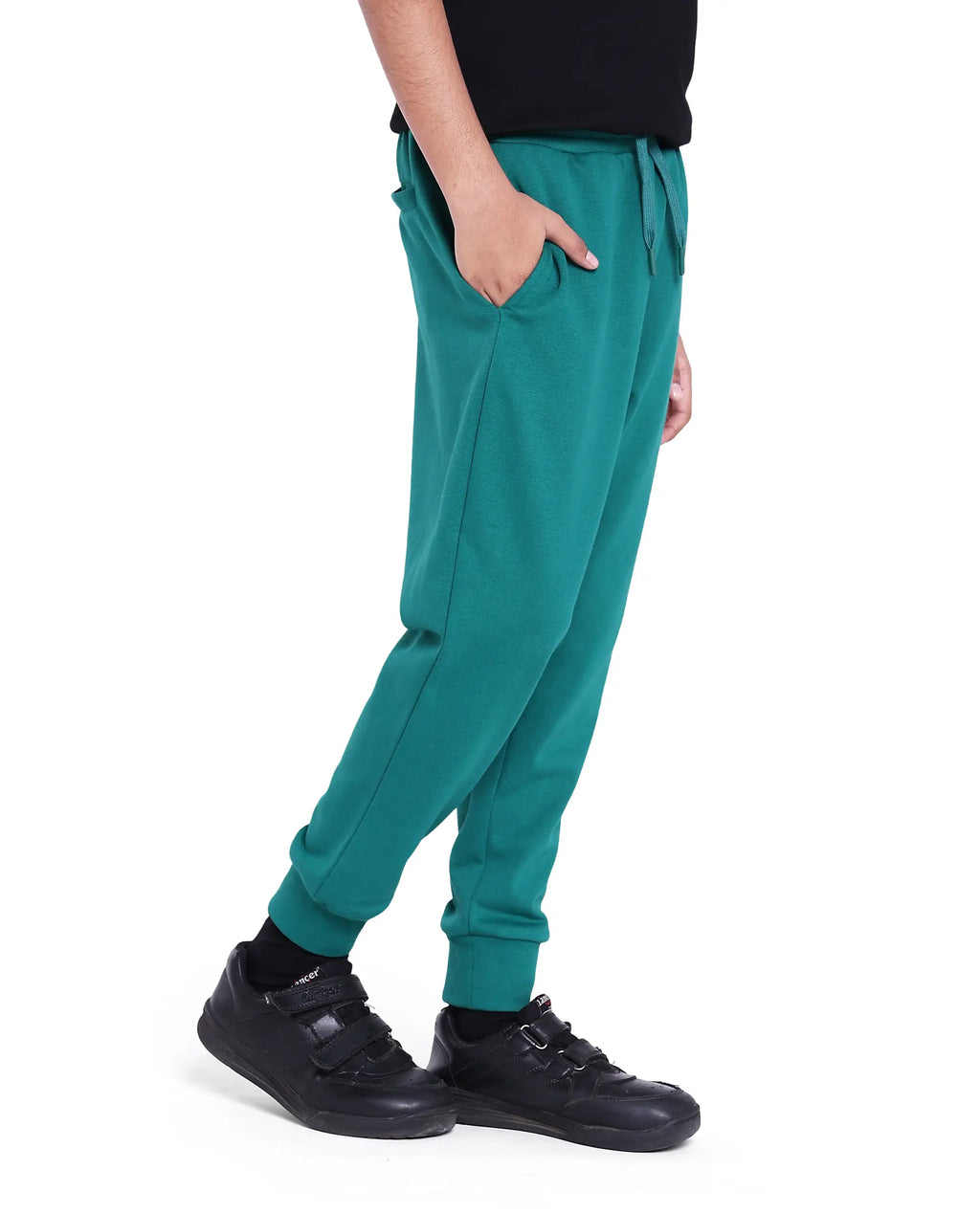 Rare Ones Kids Kolt Green Cotton Poly Solid Trackpant