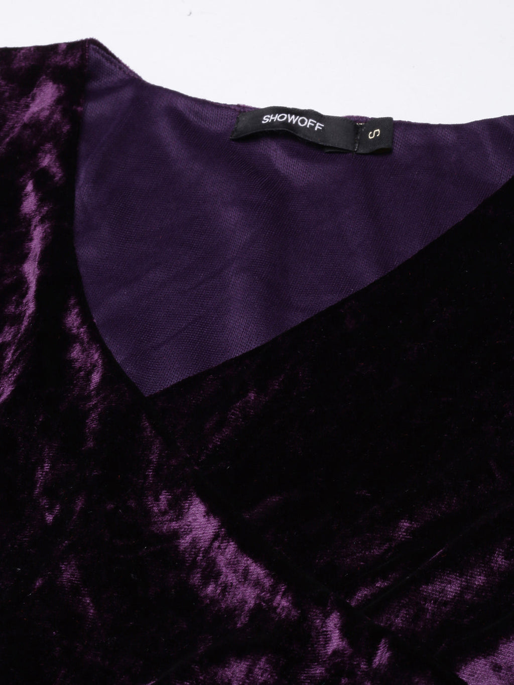 Women's Purple V-Neck Regular Sleeves Wrap Party Dress