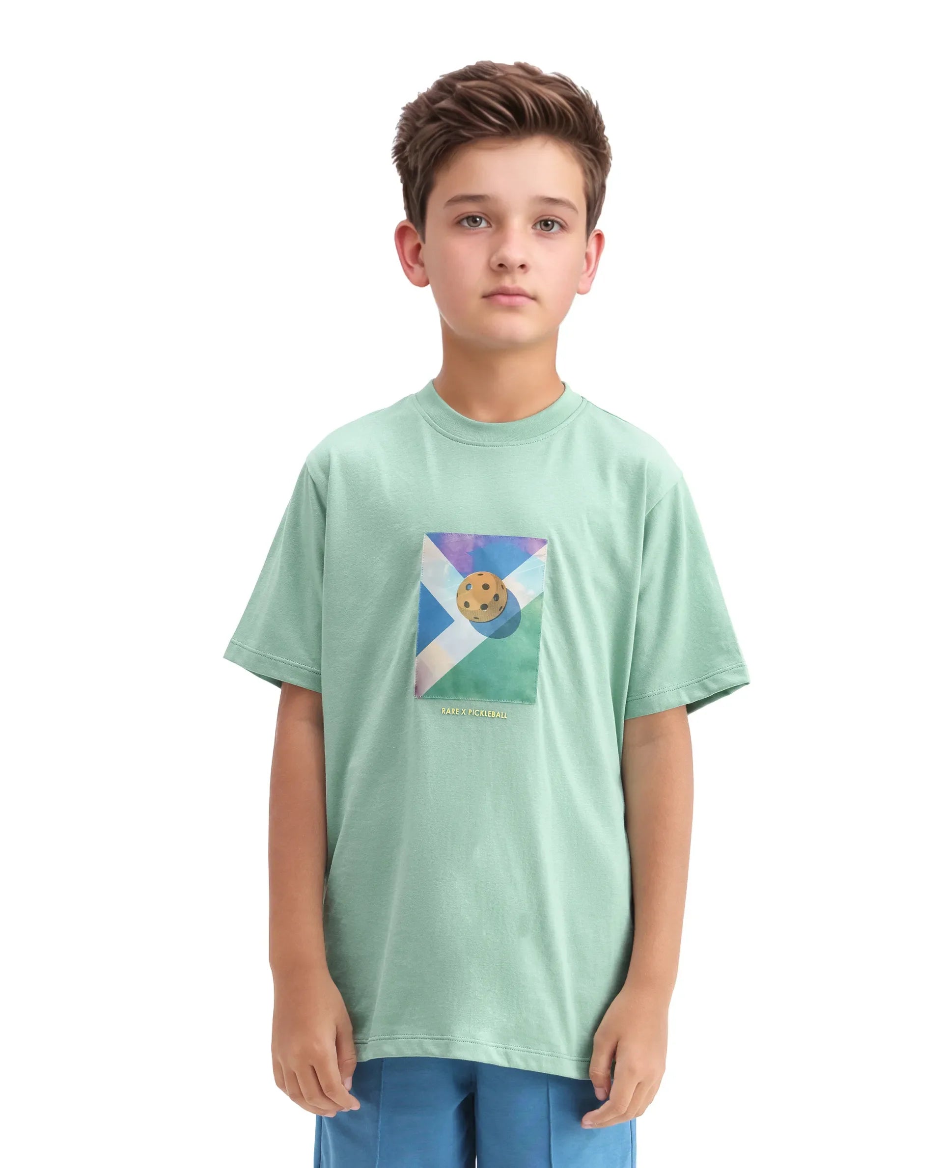 Rare Ones Kids Laker Light Turq Cotton Lenticular Sticker Regular Fit T-Shirt