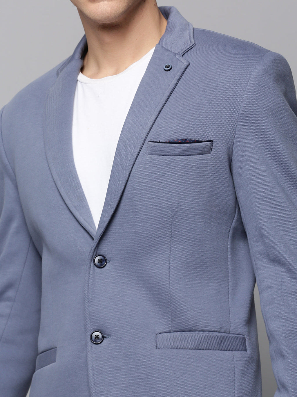 Men's Grey Single-Breasted Blazer
