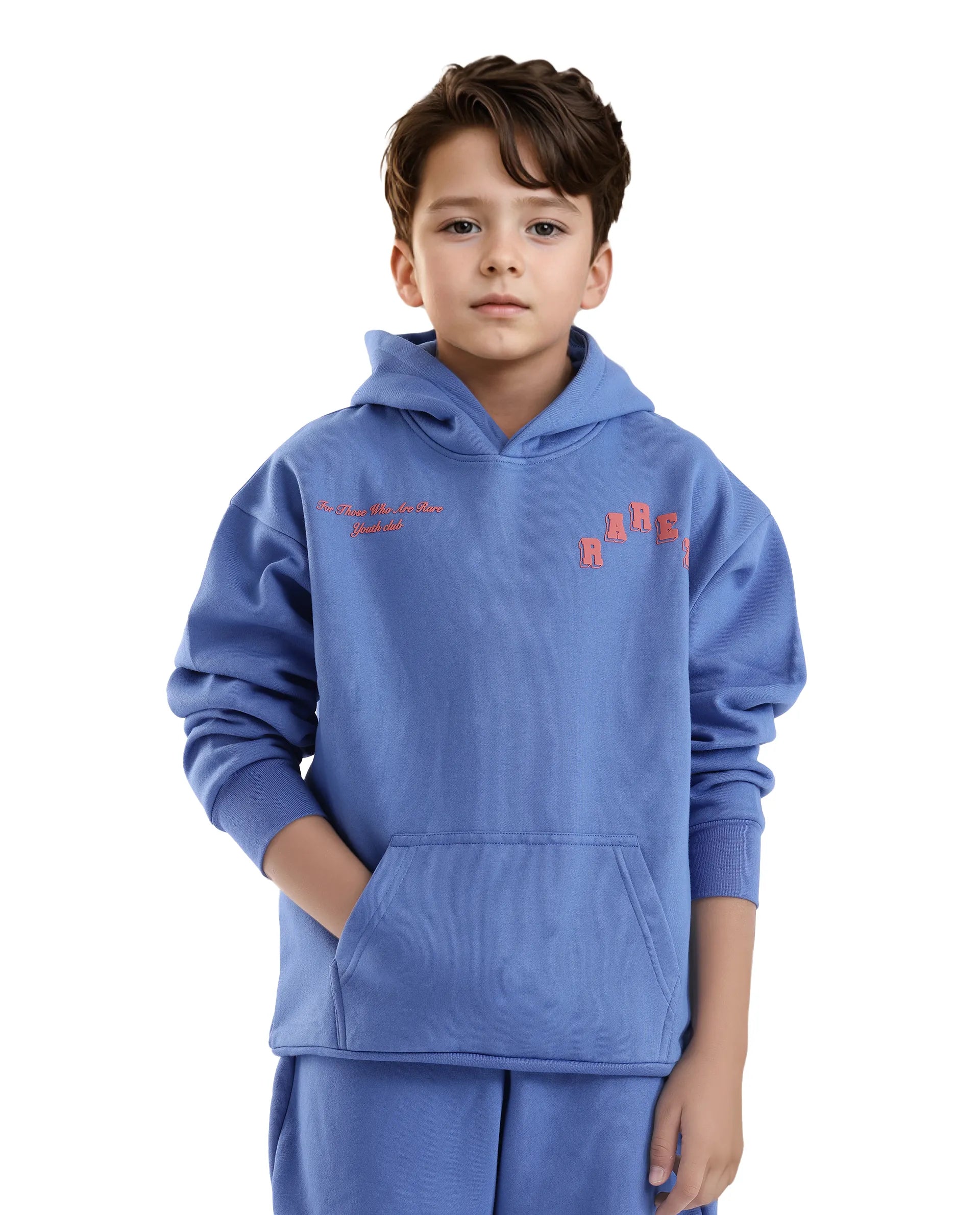 Rare Ones Kids Linto Blue Cotton Poly Full Sleeve Hd Print And Towel Embroidered Sweatshirt
