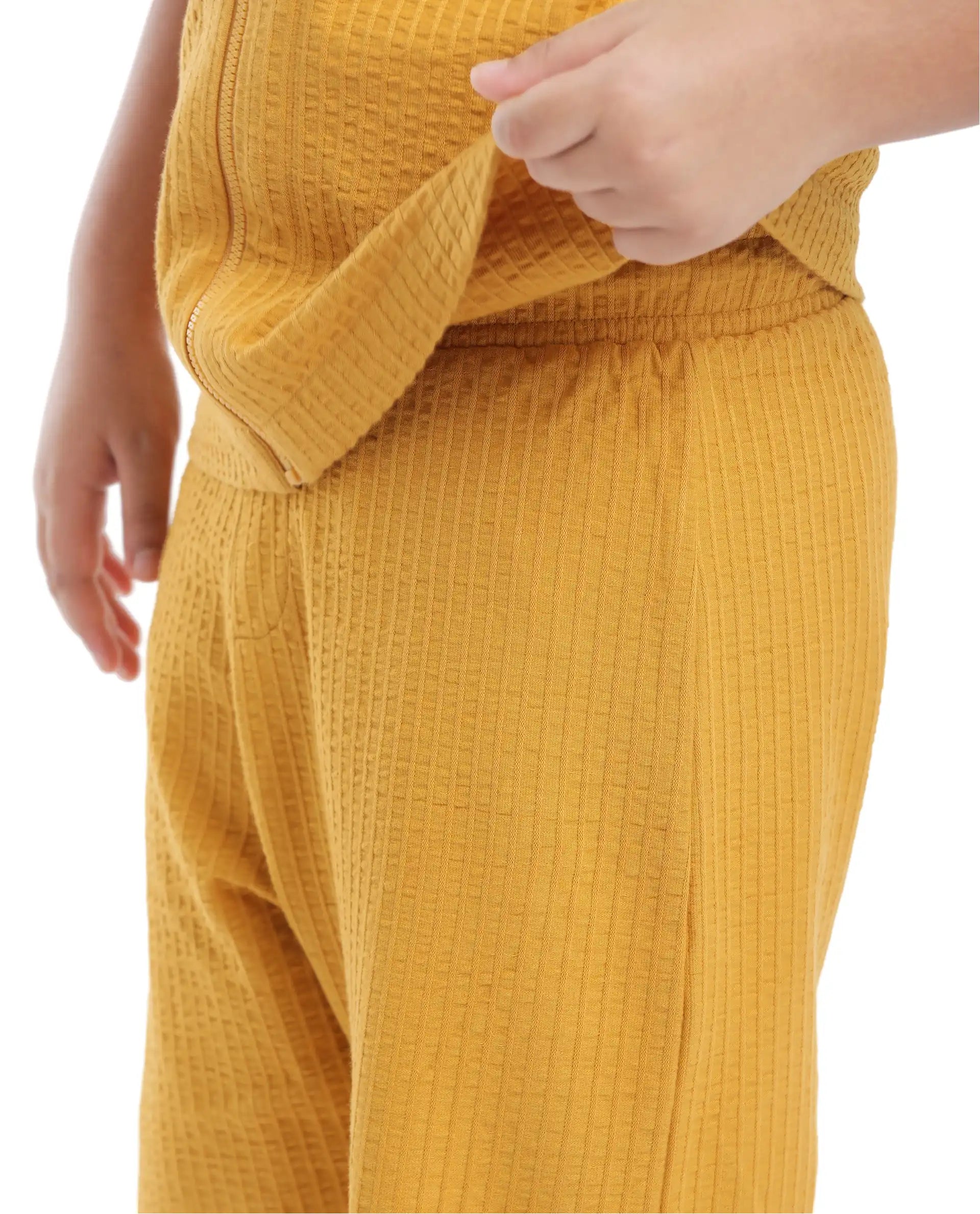 Rare Ones Kids Lomot Mustard Cotton Solid Trackpant
