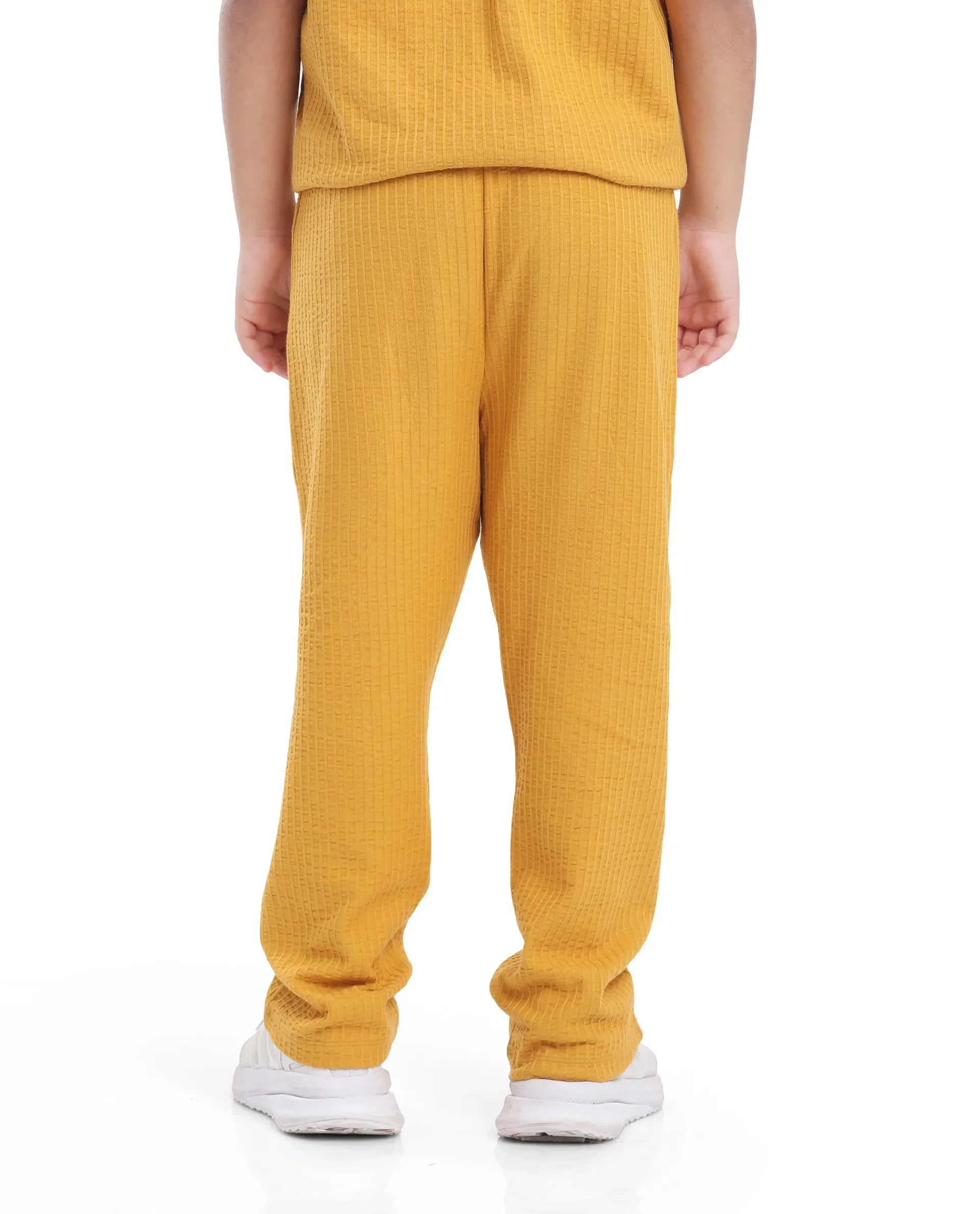 Rare Ones Kids Lomot Mustard Cotton Solid Trackpant
