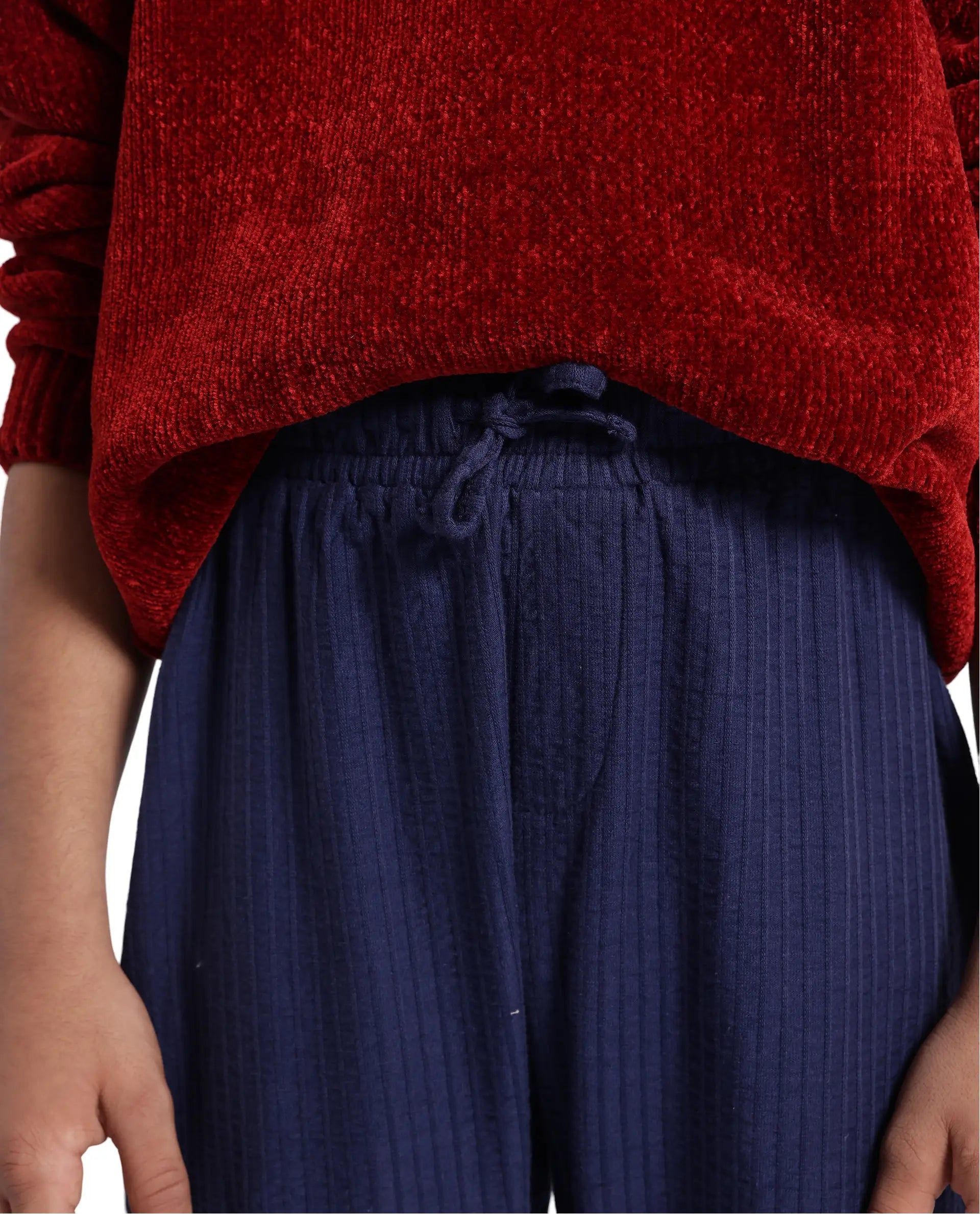 Rare Ones Kids Lomot Navy Cotton Drawstring Solid Trackpant