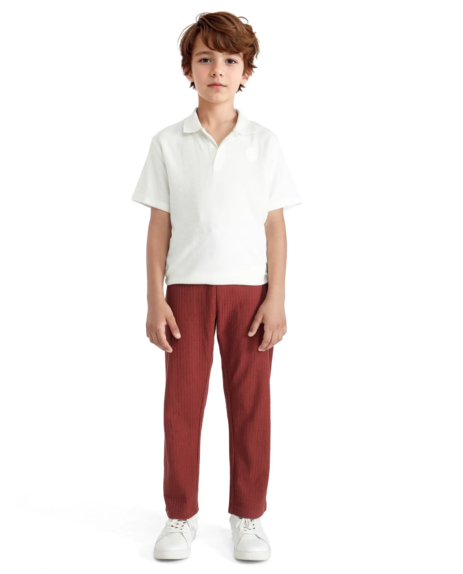Rare Ones Kids Lomot Rust Cotton Drawstring Solid Trackpant