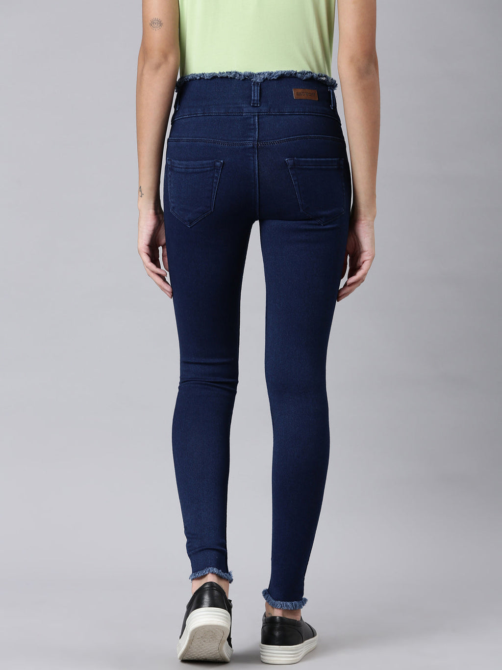 Women's Blue Skinny Fit Acid Wash High-Rise Denim Jeans
