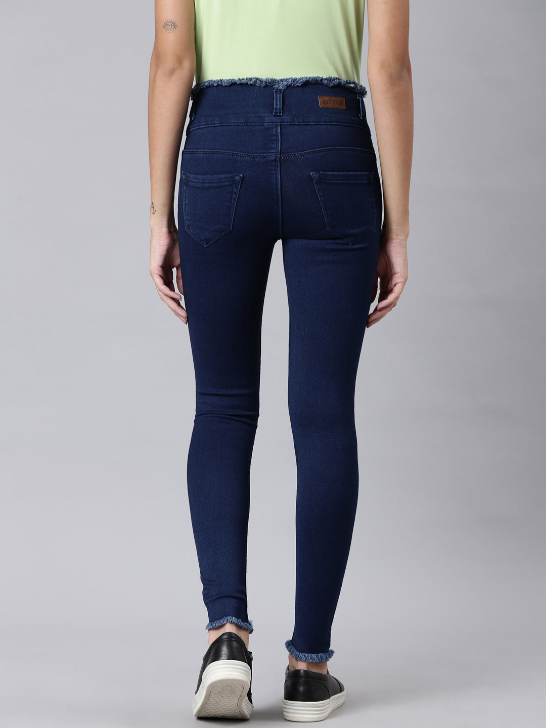 Women's Blue Skinny Fit Acid Wash High-Rise Denim Jeans