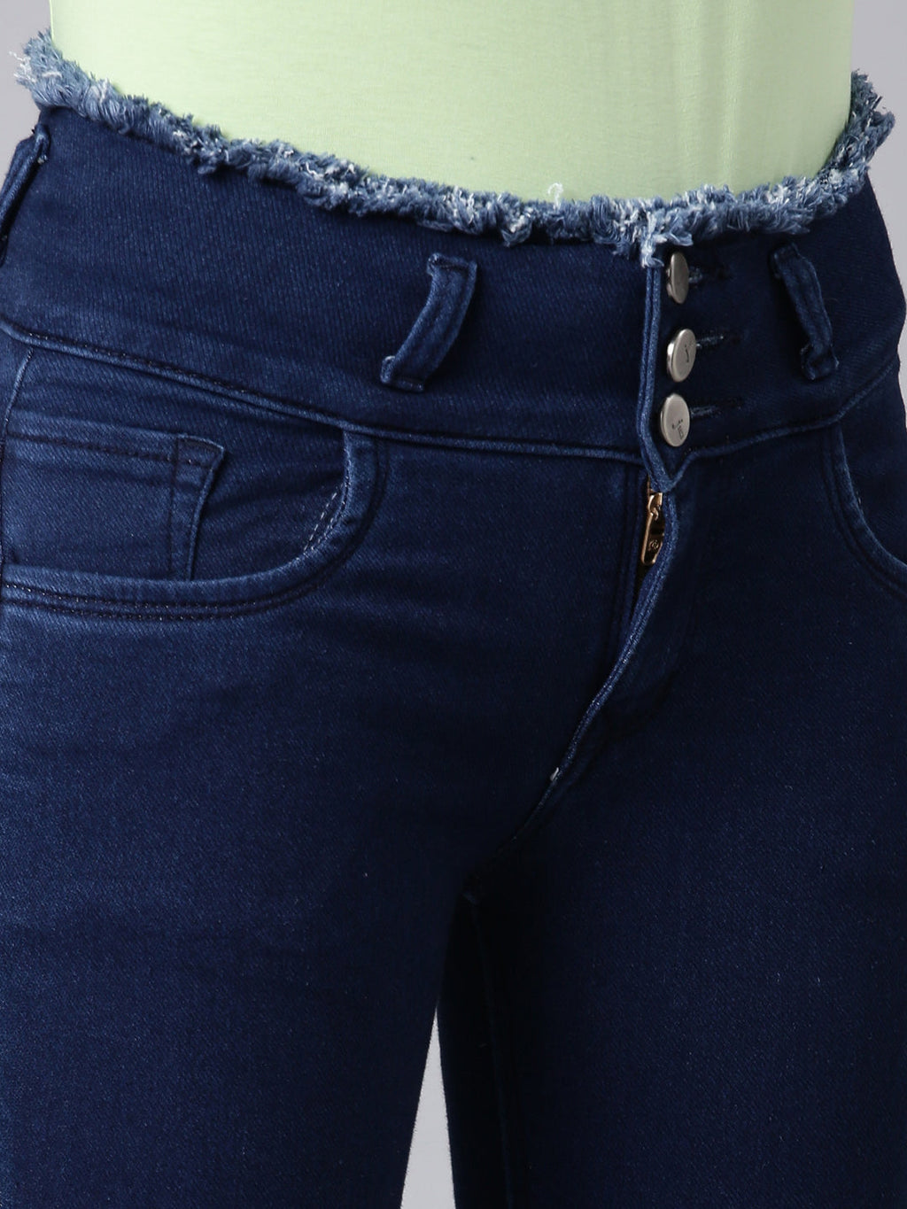 Women's Blue Skinny Fit Acid Wash High-Rise Denim Jeans