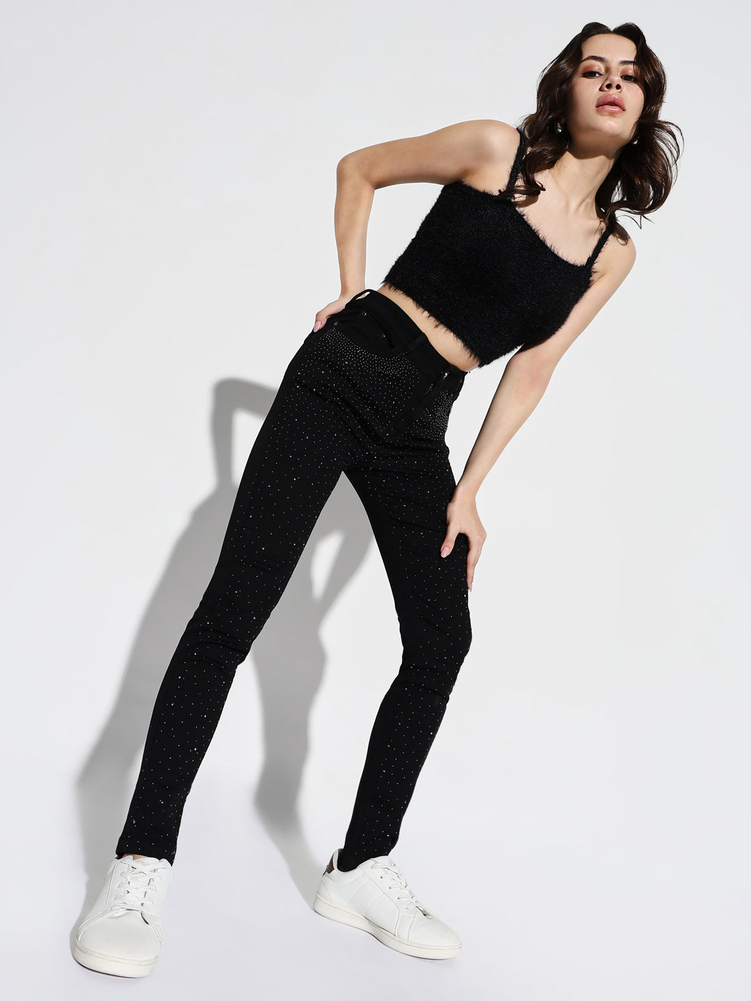 Women's Black Comfort Skinny Fit Stretchable Jeans
