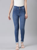 Women's Blue Skinny Fit Light Fade Denim Jeans