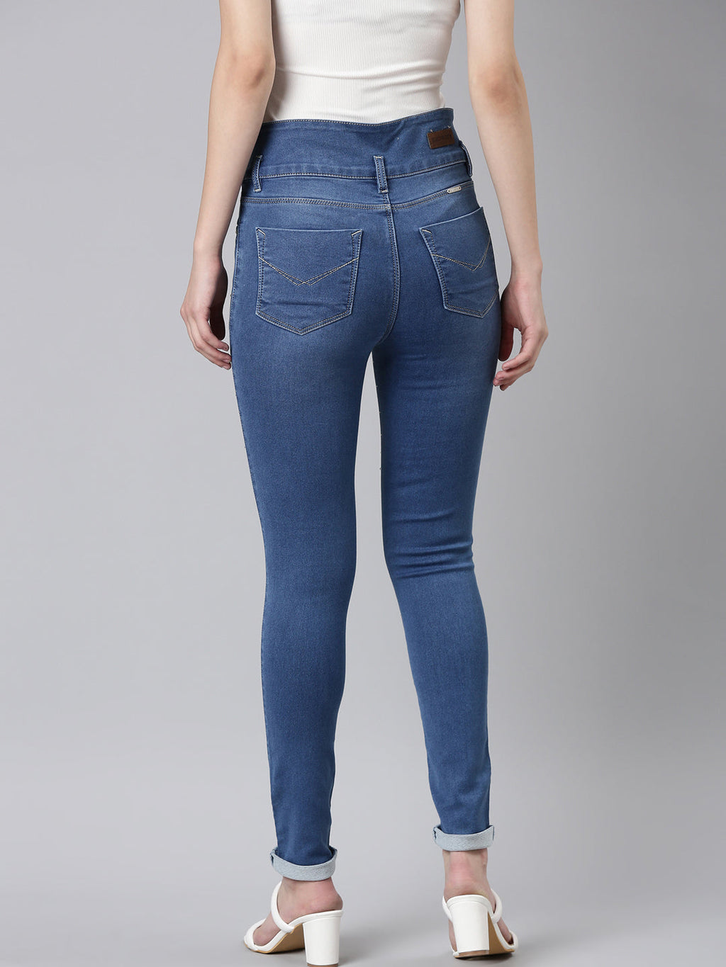 Women's Blue Skinny Fit Light Fade Denim Jeans