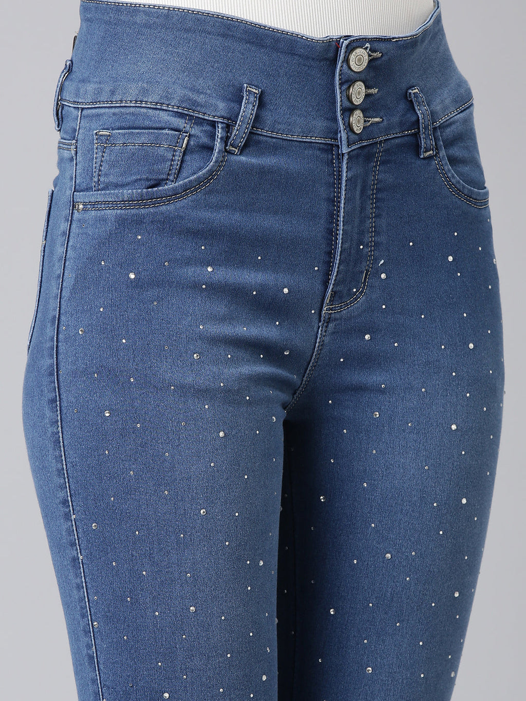 Women's Blue Skinny Fit Light Fade Denim Jeans