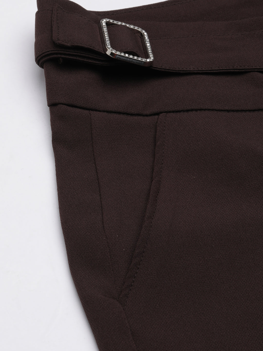Women's Brown Relaxed Straight Fit Cotton Parallel Trousers