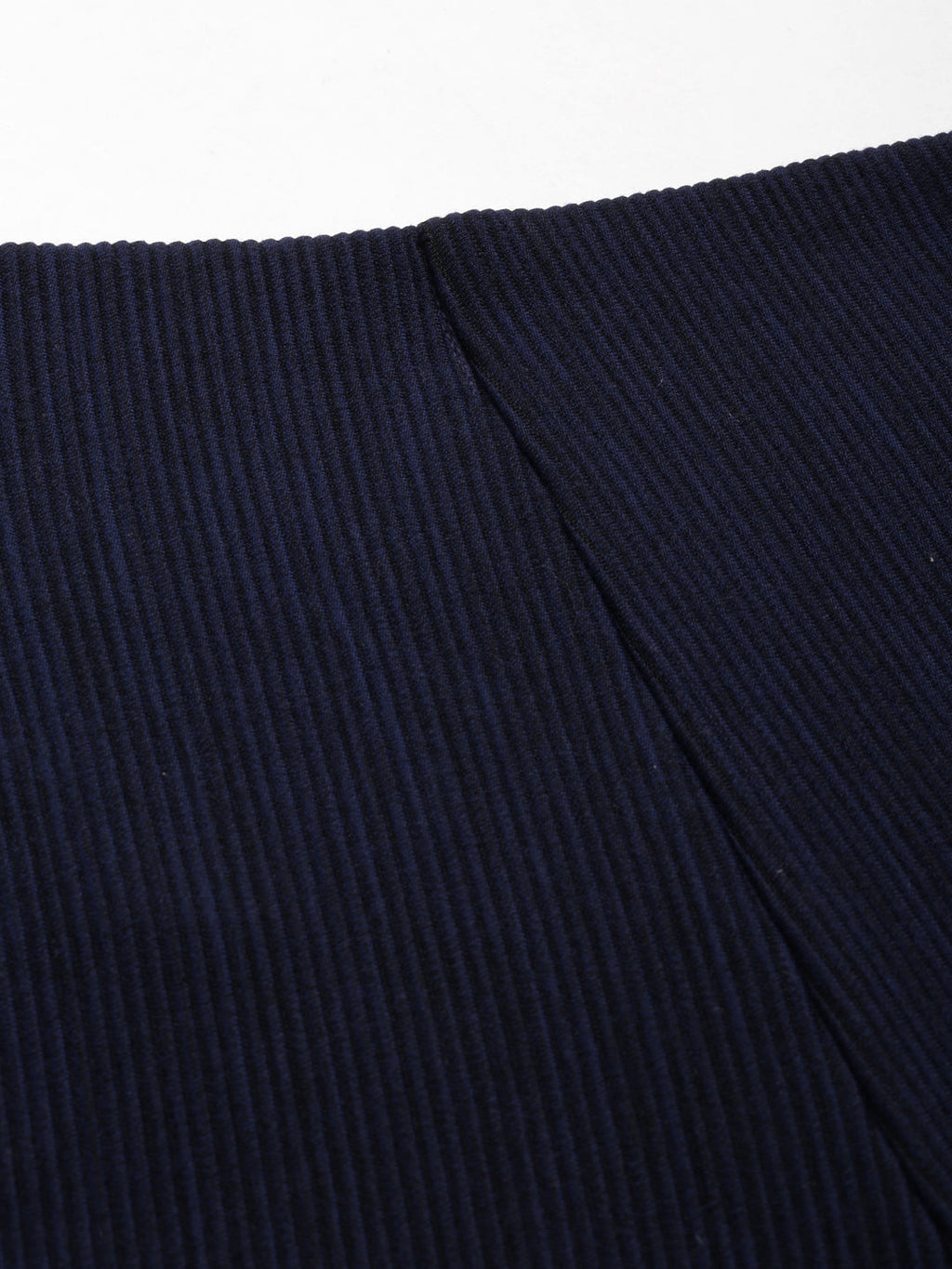 Women's Navy Blue Self Design Straight Fit High-Rise Cotton Parallel Trousers