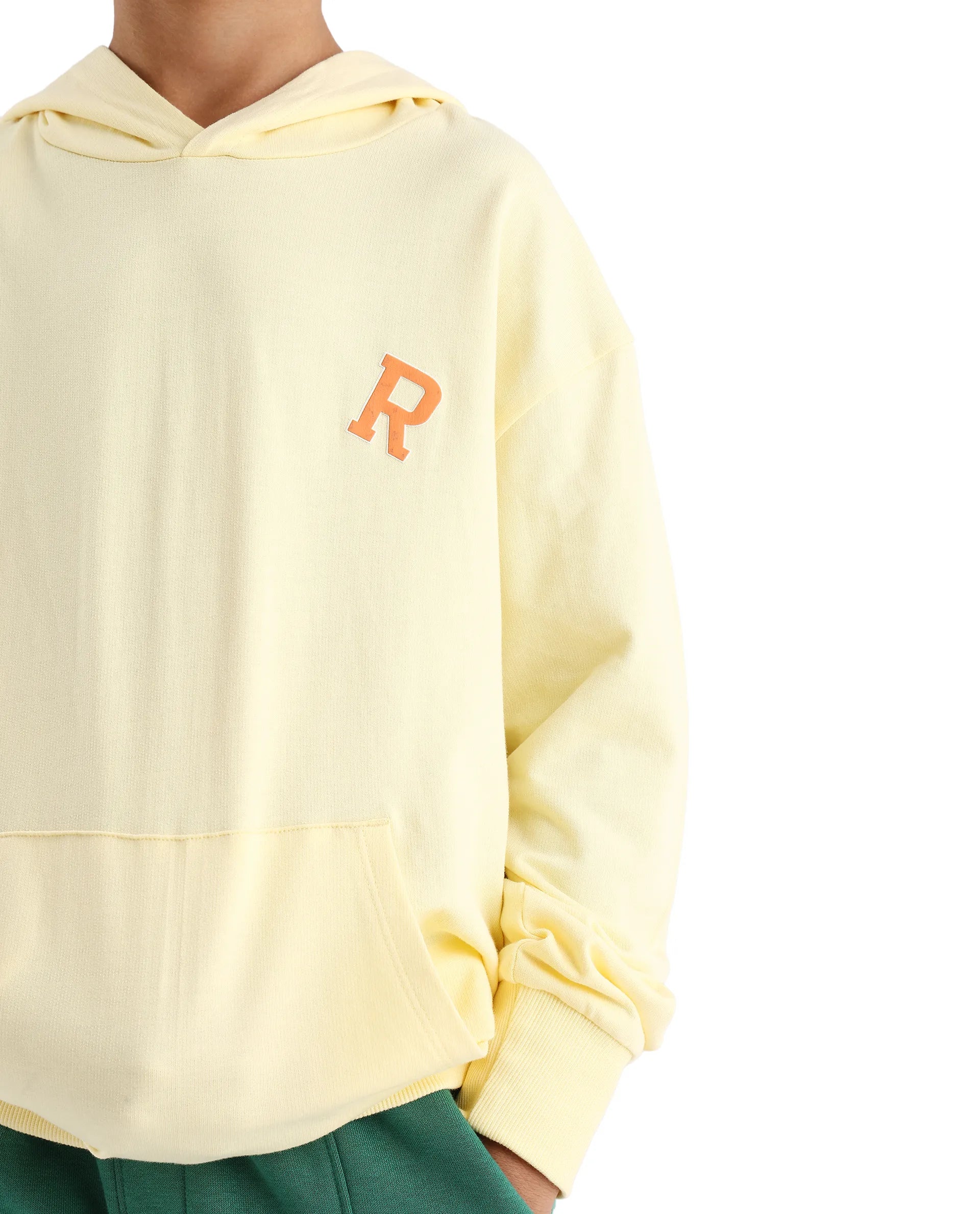 Rare Ones Kids Mason Light Yellow Cotton Pull On Crew Neck Full Sleeves Fit Sweatshirt