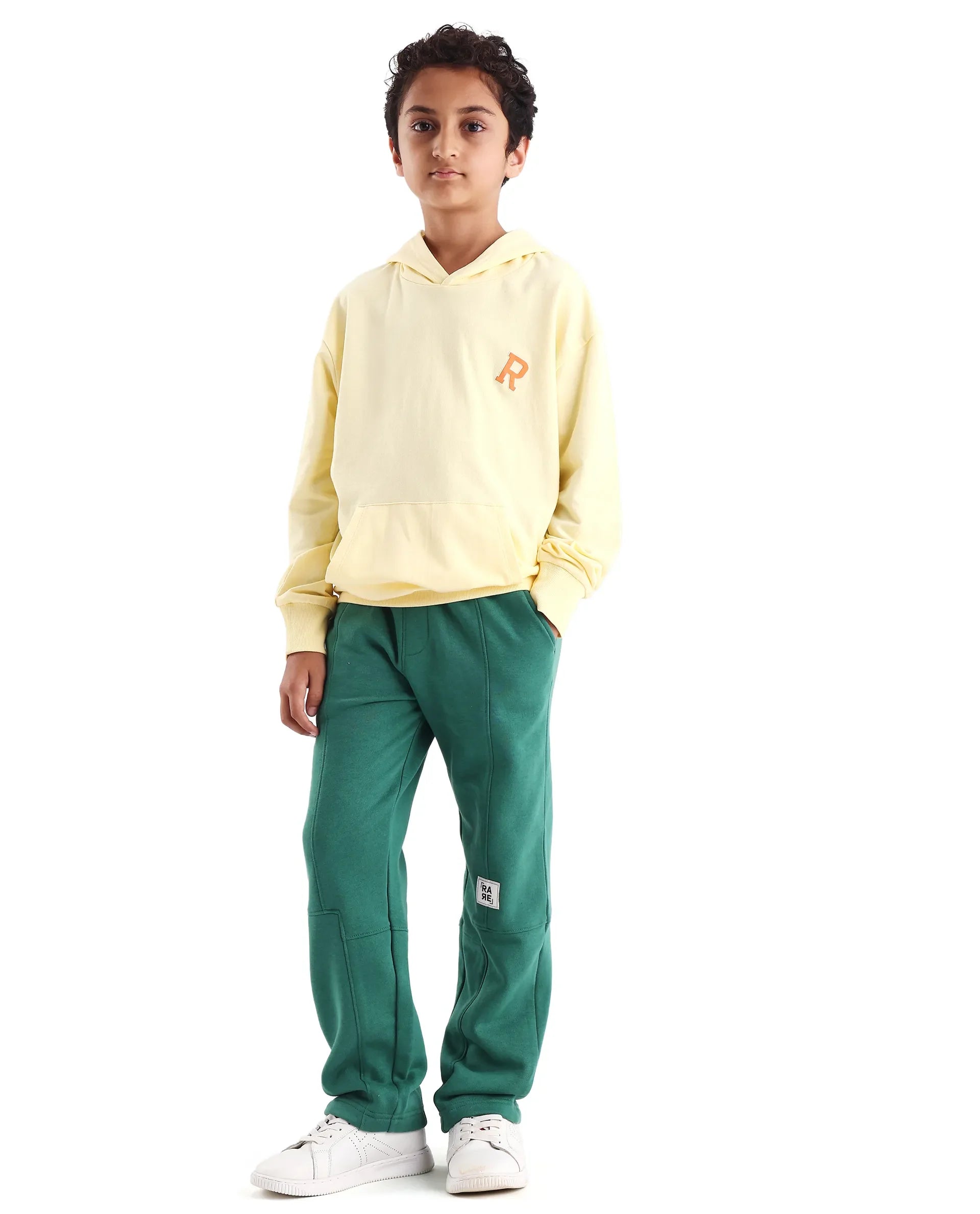 Rare Ones Kids Mason Light Yellow Cotton Pull On Crew Neck Full Sleeves Fit Sweatshirt