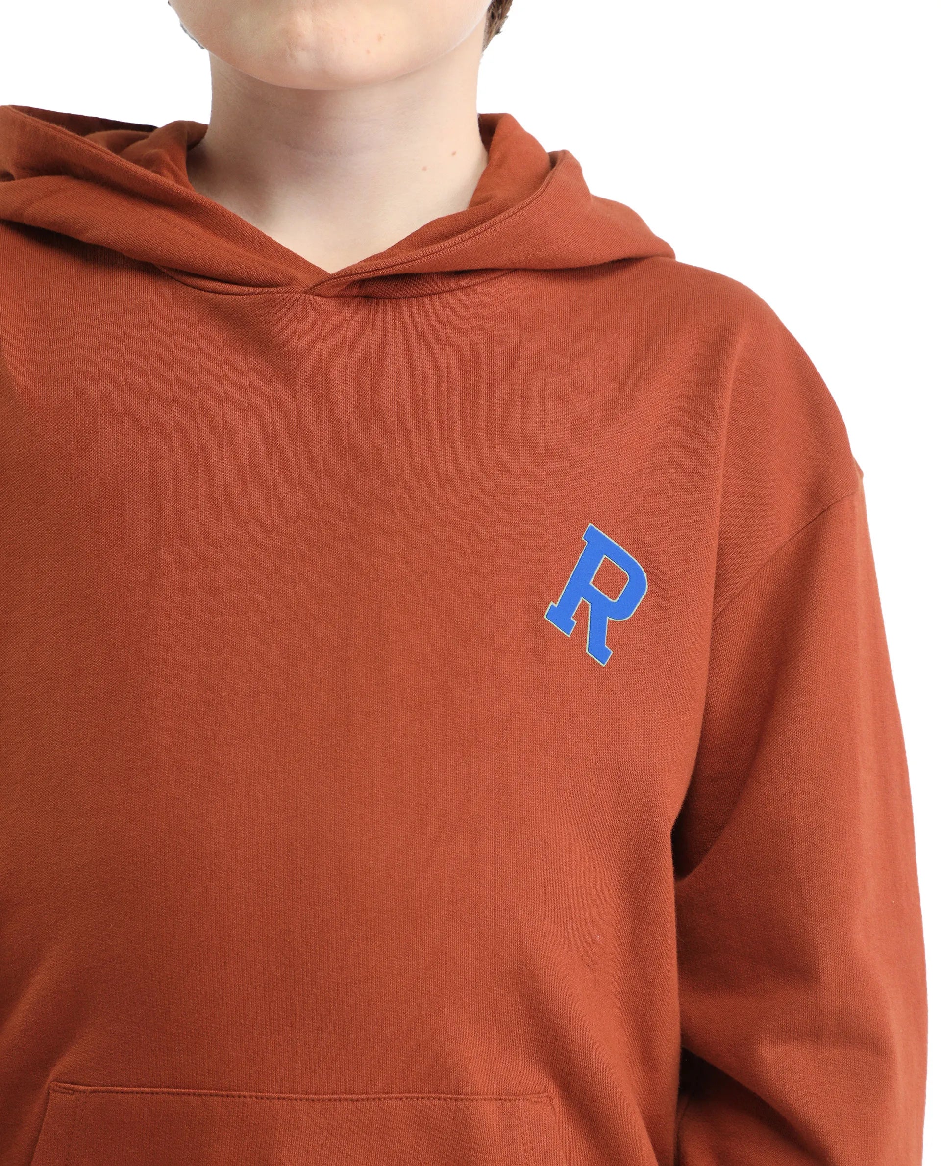 Rare Ones Kids Mason Rust Cotton Pull On Crew Neck Full Sleeves Fit Sweatshirt