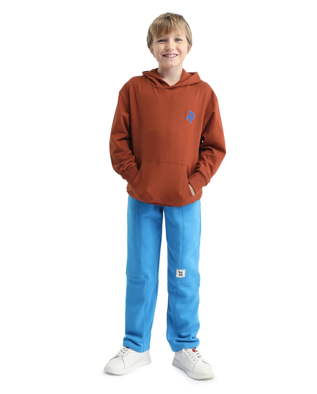 Rare Ones Kids Mason Rust Cotton Pull On Crew Neck Full Sleeves Fit Sweatshirt