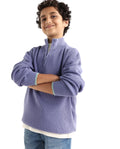 Rare Ones Kids Nack Light Purple Cotton Solid Zipper Closure Regular Fit Sweater