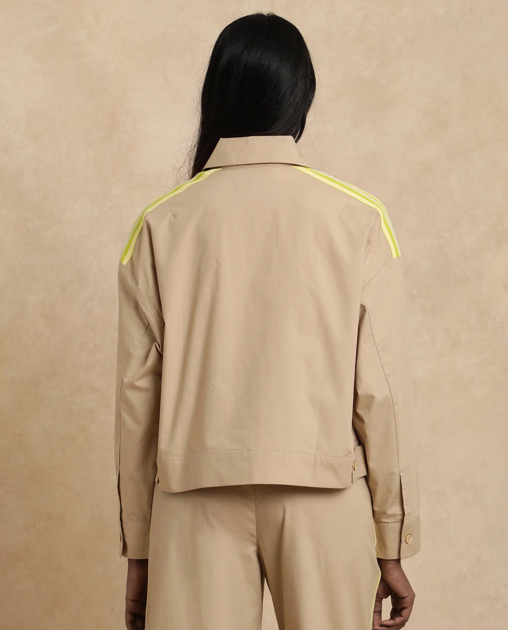 Rareism Women's Nocam S Beige Cotton Spread Collar Plain Cuffed Sleeve Relaxed Fit Shirt