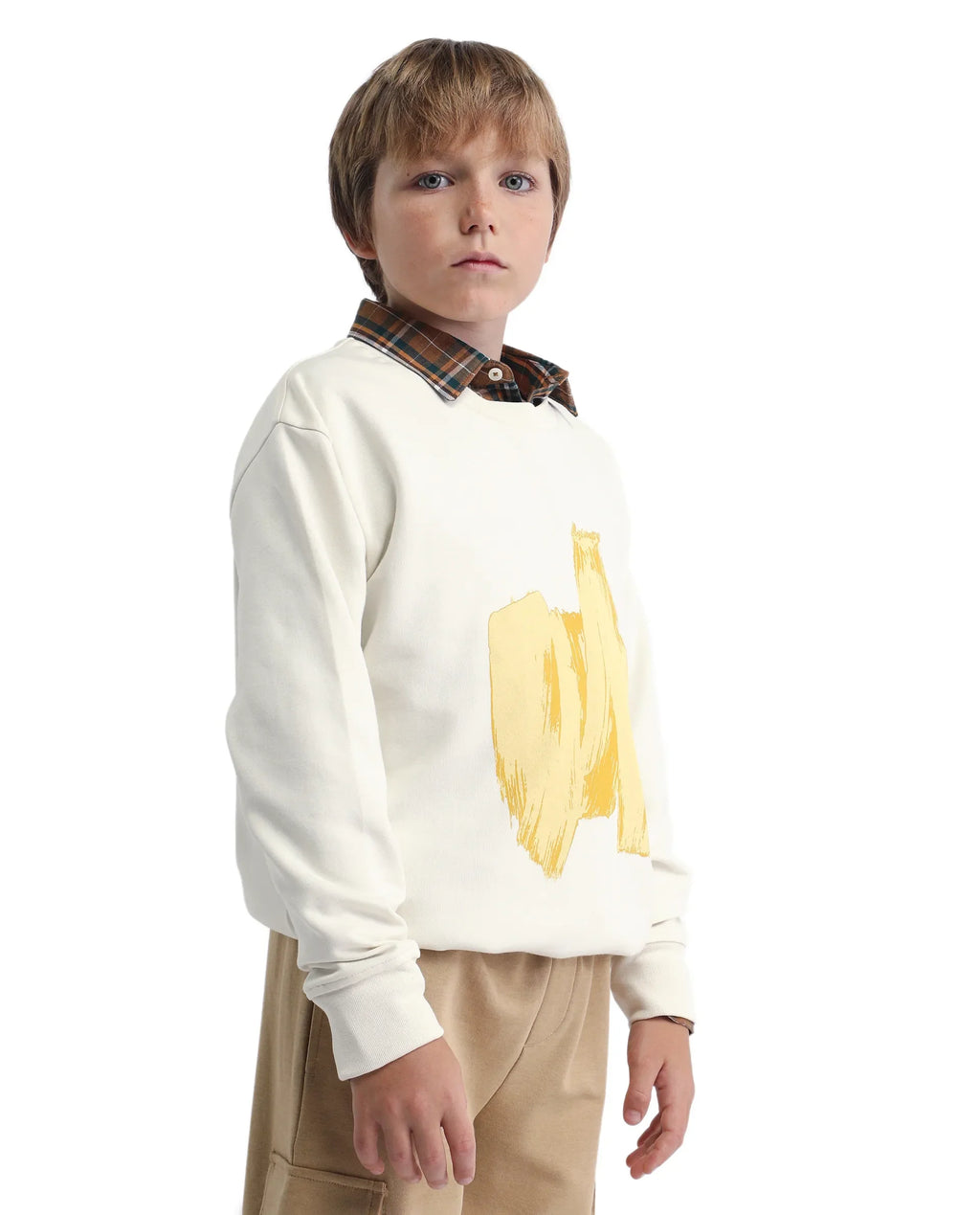 Rare Ones Kids Bunk Off White Cotton Blend Regular Fit Sweatshirt