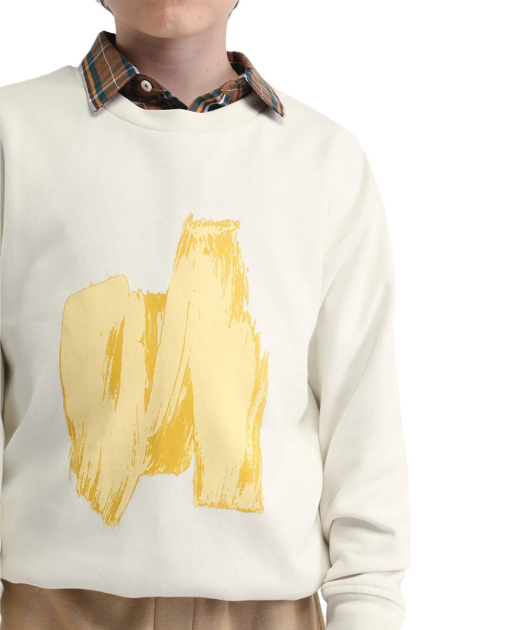 Rare Ones Kids Bunk Off White Cotton Blend Regular Fit Sweatshirt