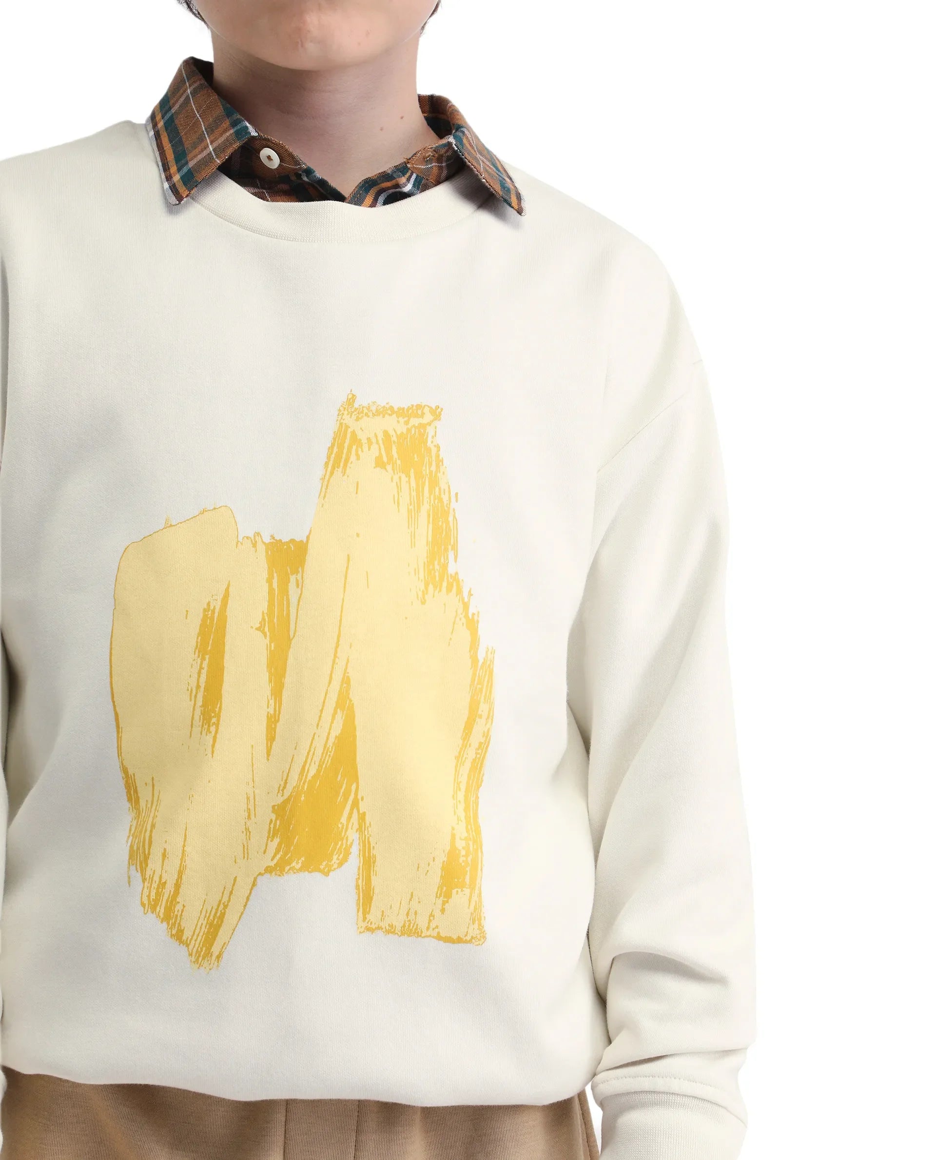 Rare Ones Kids Bunk Off White Cotton Blend Regular Fit Sweatshirt