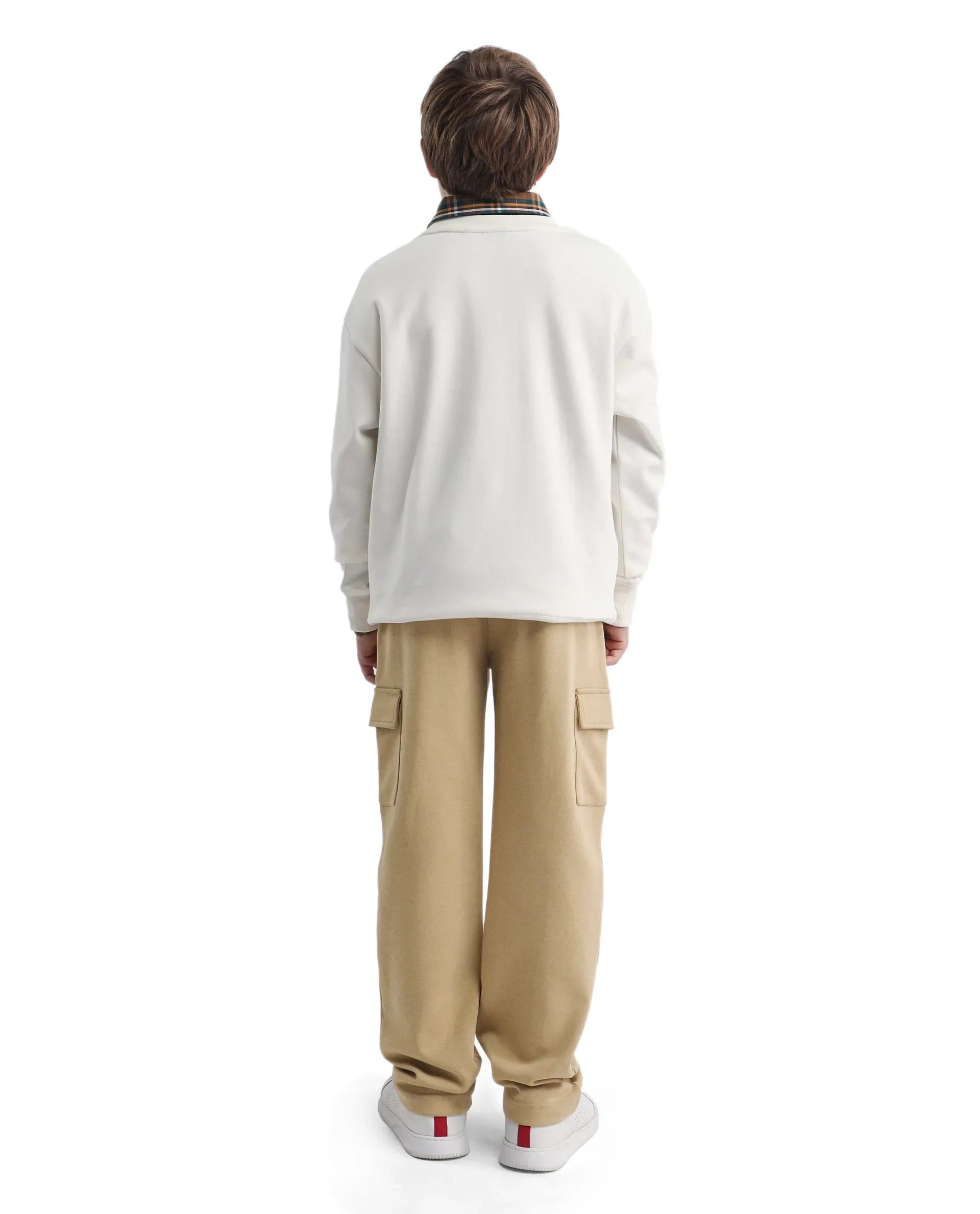 Rare Ones Kids Nitro-B Tan Cotton Blend Plain Regular Fit Trackpant