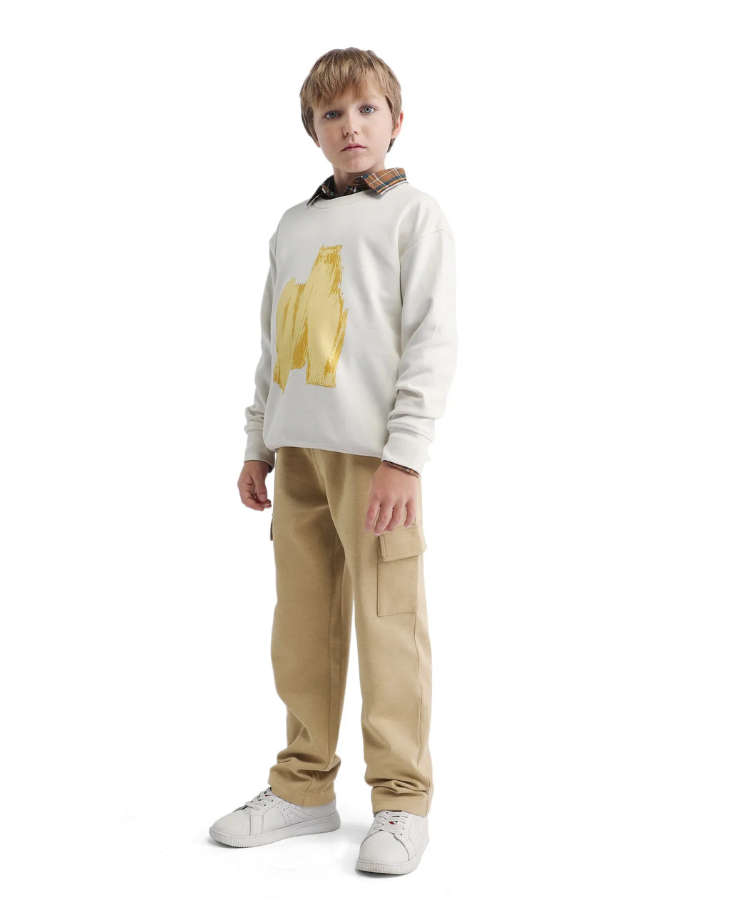 Rare Ones Kids Nitro-B Tan Cotton Blend Plain Regular Fit Trackpant