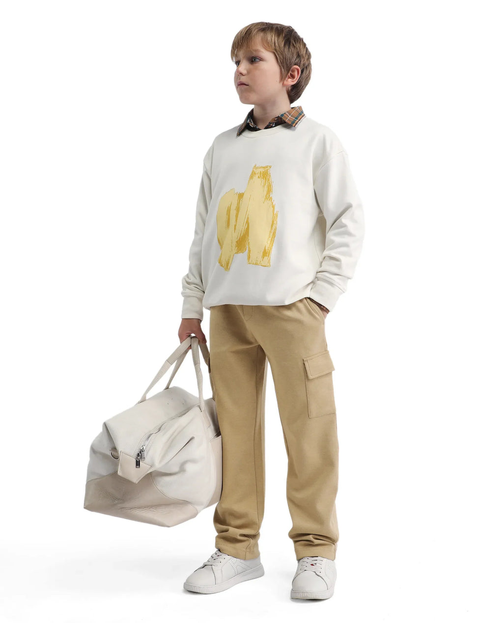 Rare Ones Kids Nitro-B Tan Cotton Blend Plain Regular Fit Trackpant