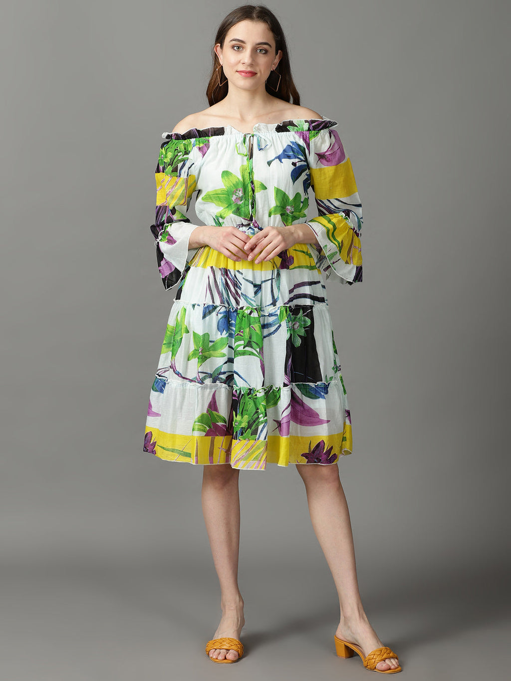 Women's Multi Cotton Floral Dress