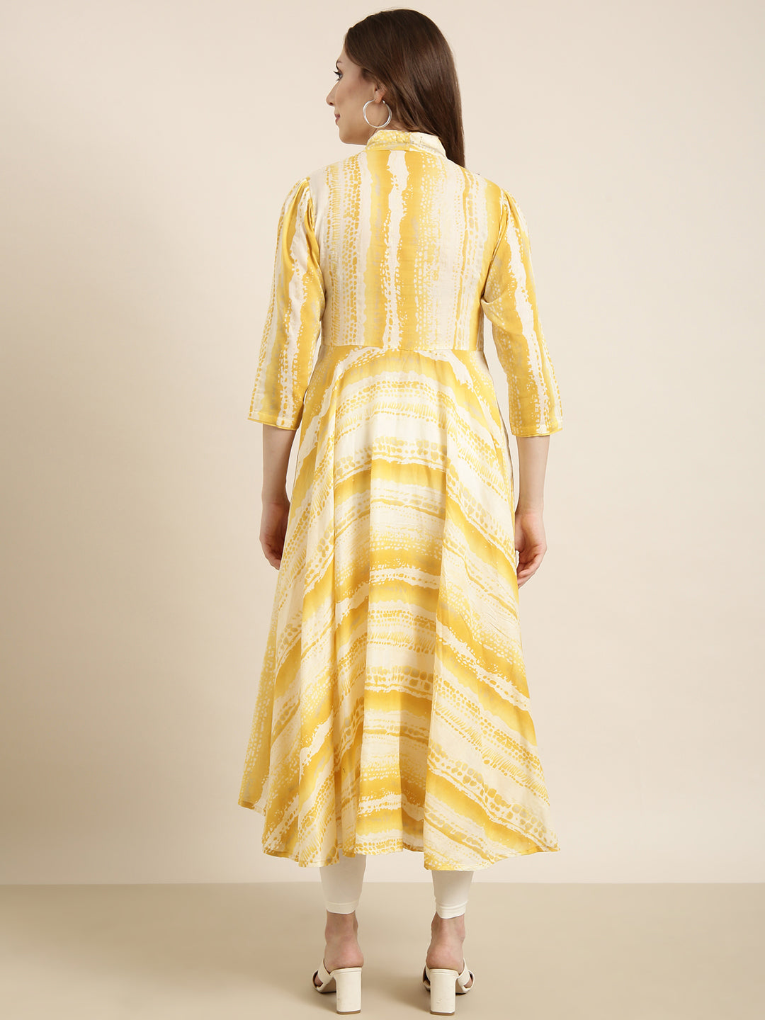 Women's Anarkali Yellow Embellished Kurta