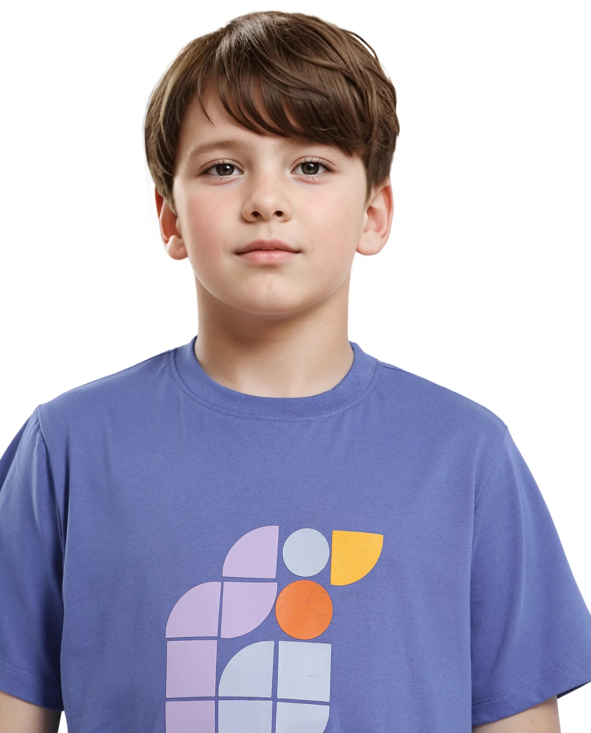 Rare Ones Kids Persh Blue Cotton Blend Half Sleeve Printed Regular Fit T-Shirt