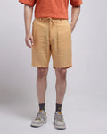 Rare Rabbit Men's Pinto-25 Yellow Cotton Blend Plain Regular Fit Shorts