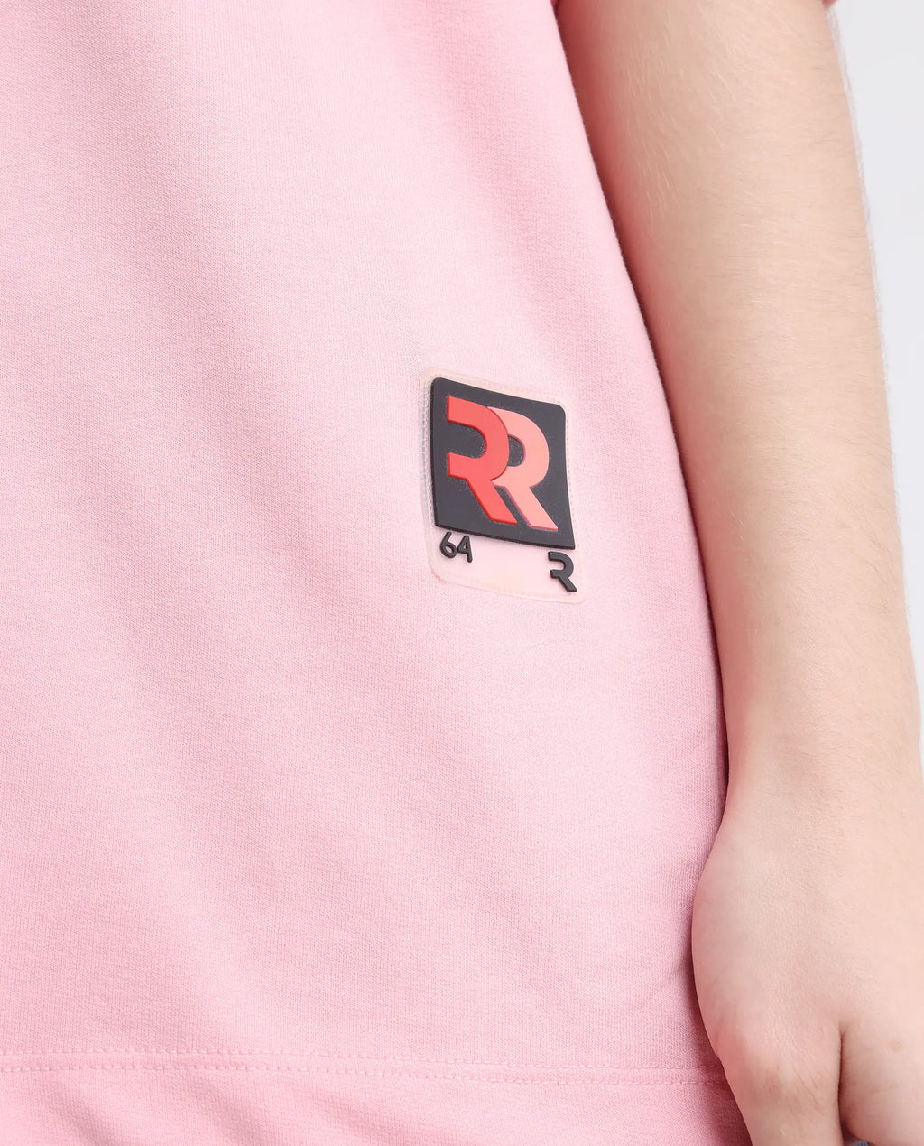 Rareism Women's Qlax Pink Cotton Graphic Print Oversized T-Shirt