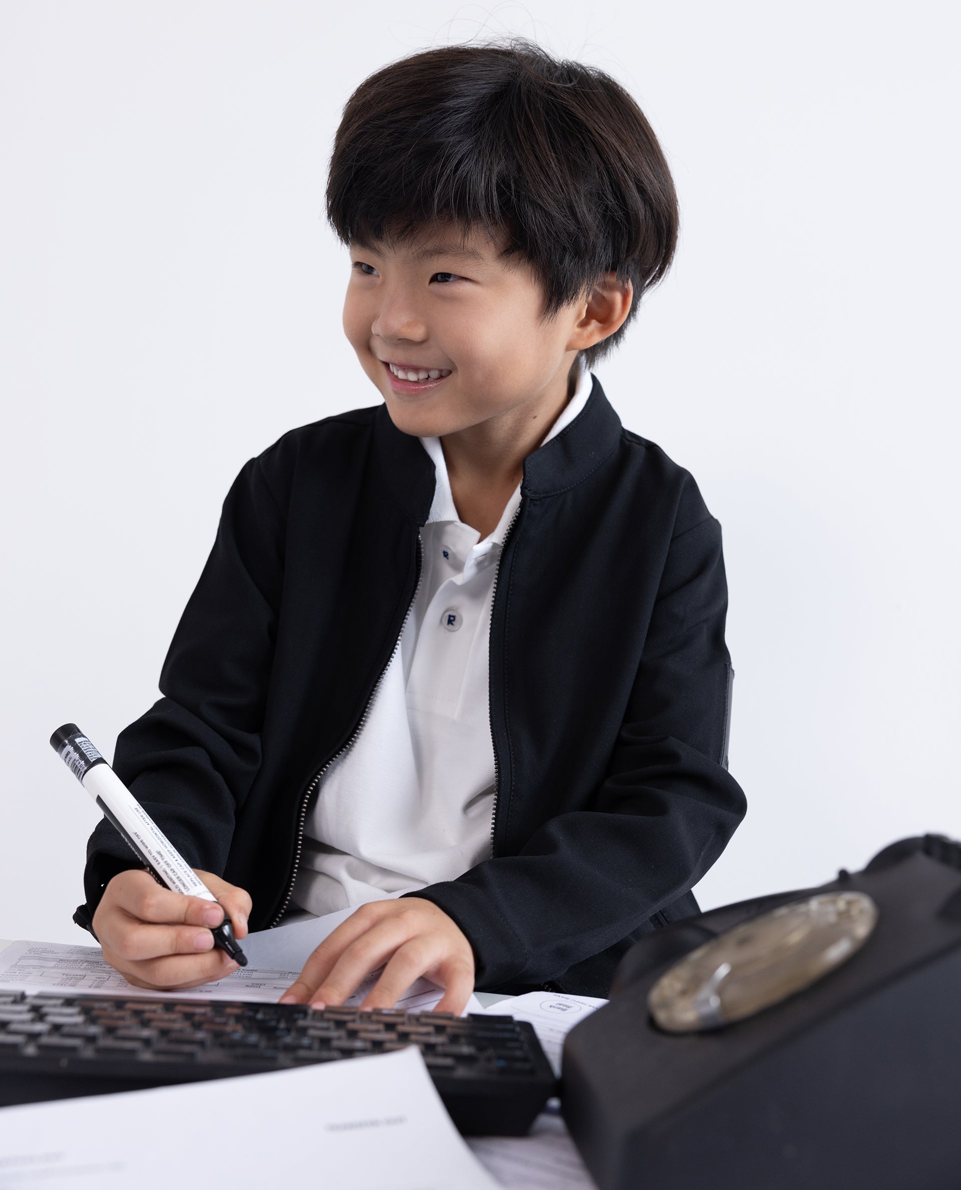 Rare Ones Kids Ozack Black Cotton Zipper Full Sleeve Jacket