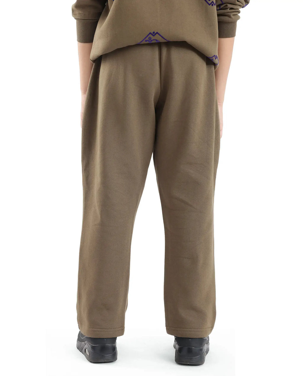 Rare Ones Kids Rinz Olive Cotton Poly Flock Print Trackpant