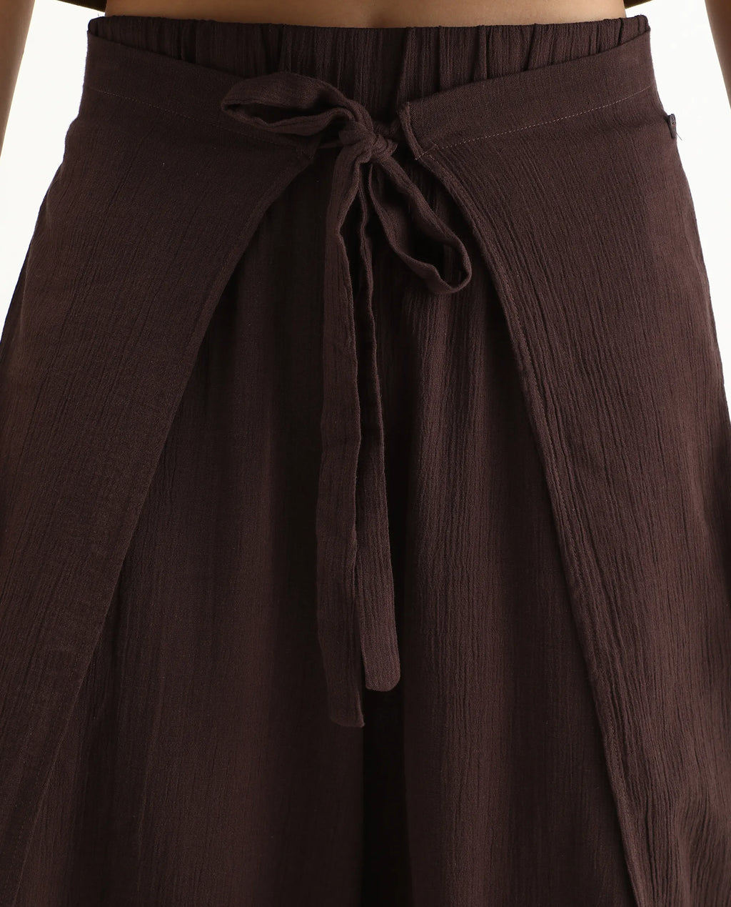 Rareism Women's Ronuz Brown Cotton Plain Ankle Length Straight Fit Trouser