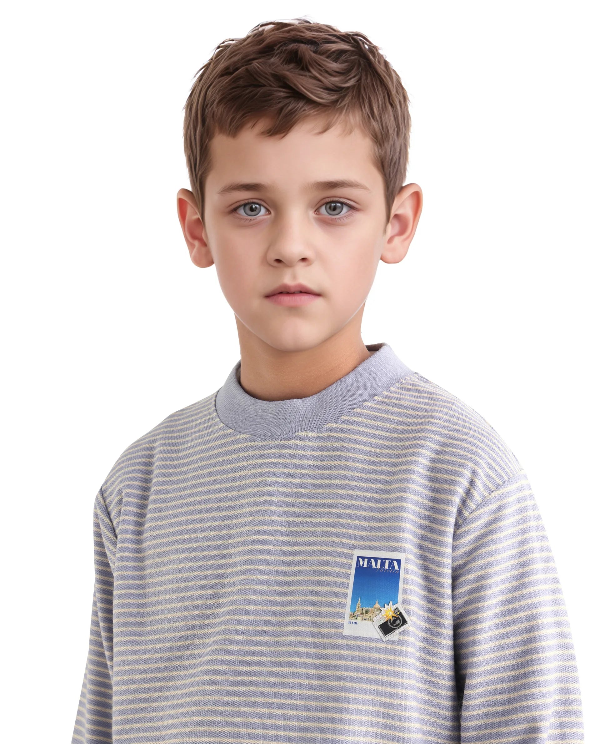 Rare Ones Kids Rosco Light Purple Cotton Printed Oversized Sweatshirt