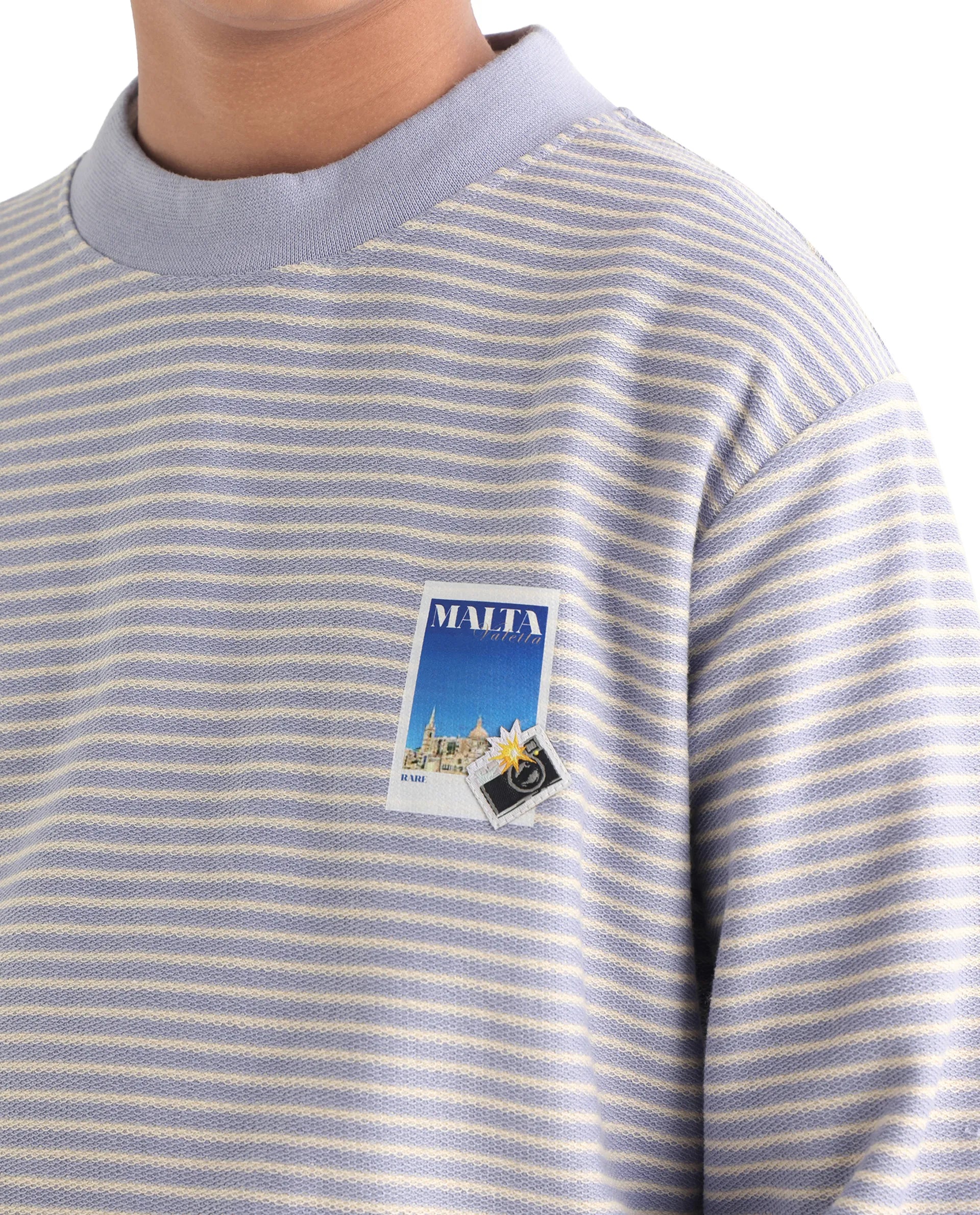 Rare Ones Kids Rosco Light Purple Cotton Printed Oversized Sweatshirt