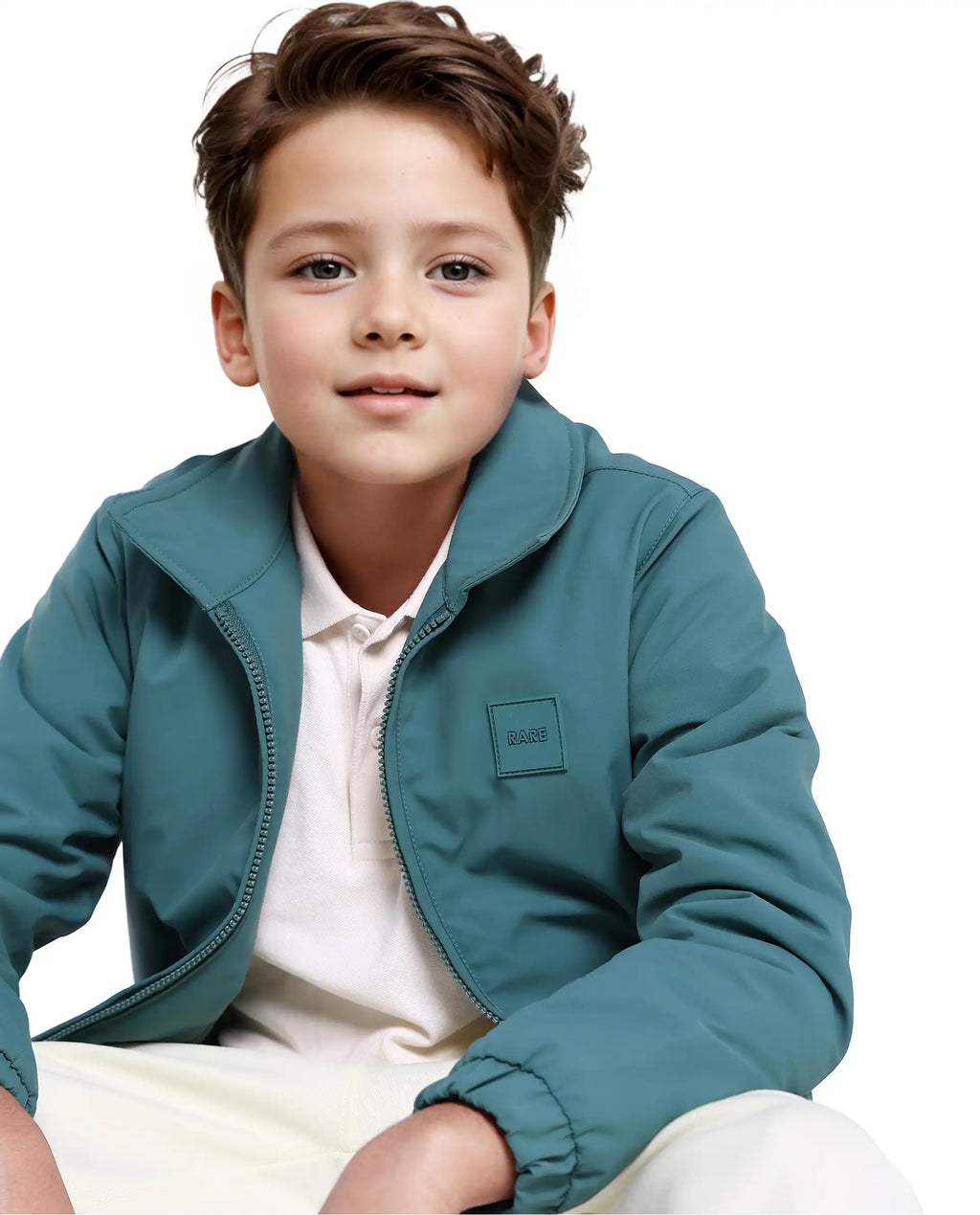 Rare Ones Kids Roston Green Polyester Full Sleeve Solid Jacket