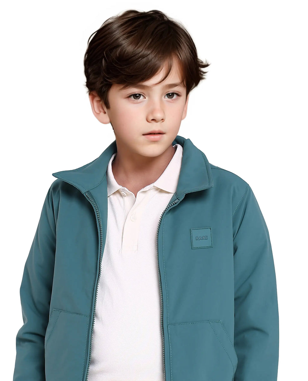 Rare Ones Kids Roston Green Polyester Full Sleeve Solid Jacket