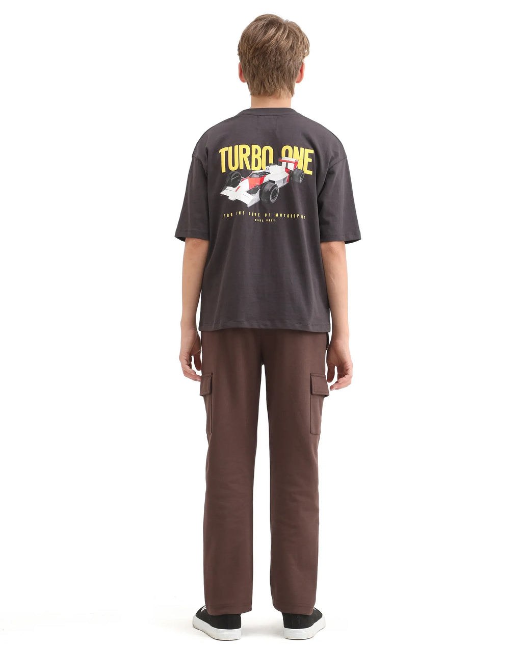 Rare Ones Kids Nitro-B Brown Cotton Blend Plain Regular Fit Trackpant