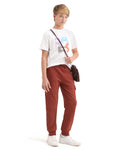 Rare Ones Kids Sym-B Rust Cotton Blend Plain Jogger Fit Trackpant