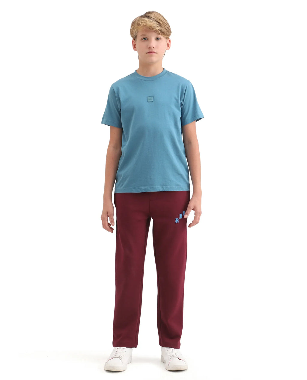 Rare Ones Kids Onyx-B Maroon Cotton Blend Drawstring Closure Graphic Print Straight Fit Trackpant