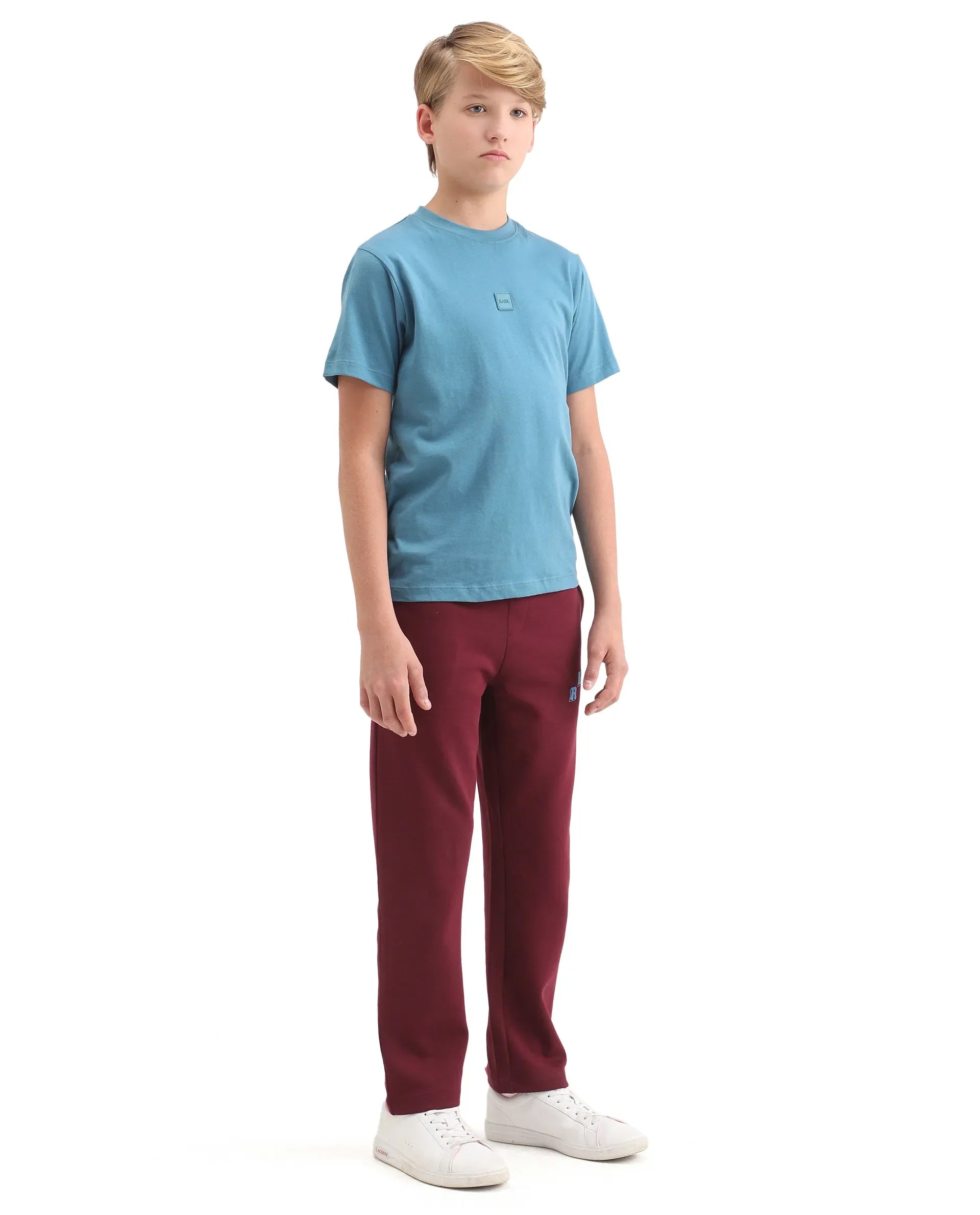 Rare Ones Kids Onyx-B Maroon Cotton Blend Drawstring Closure Graphic Print Straight Fit Trackpant